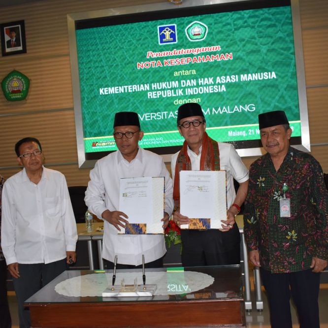 تعاون بين جامعة مالانج الإسلامية ووزارة العدل جمهورية إندونيسيا