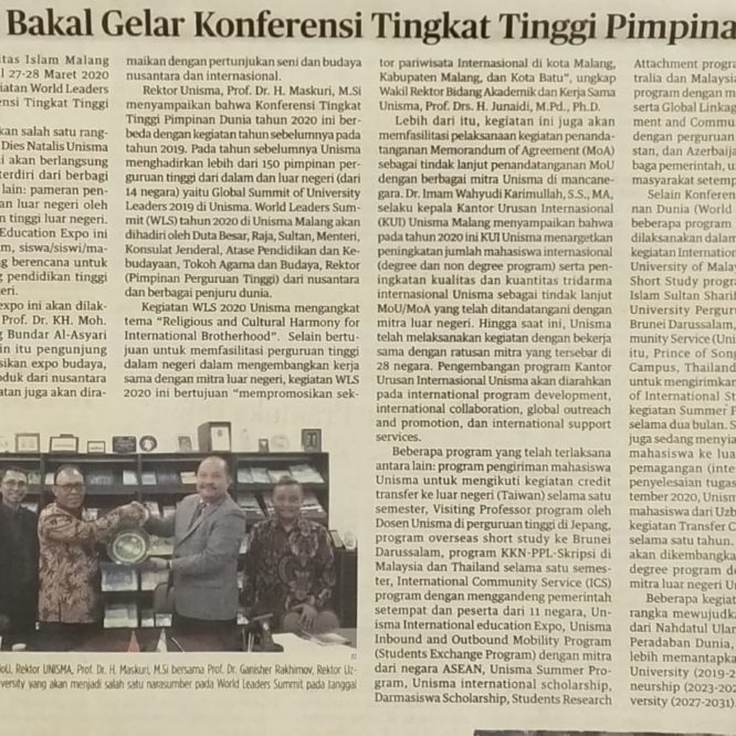 BERITA SEPUTAR UNISMA TANGGAL 24 FEBRUARI 2020