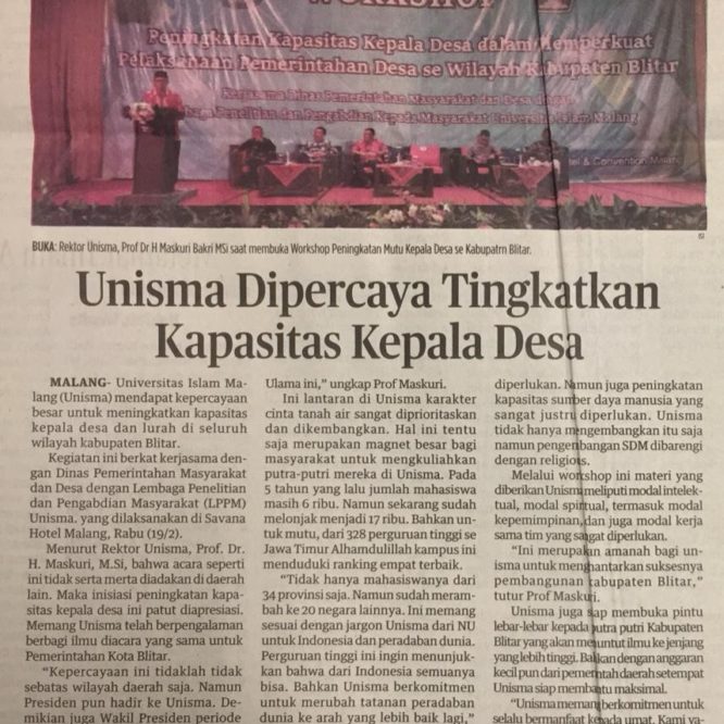 Berita Seputar Unisma Tanggal 21 Februari 2020