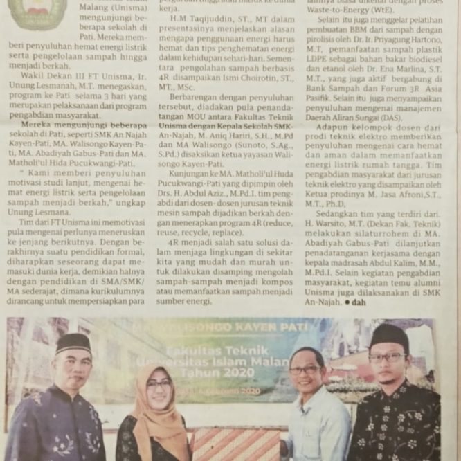 Berita Seputar Unisma Selasa 3 Maret 2020