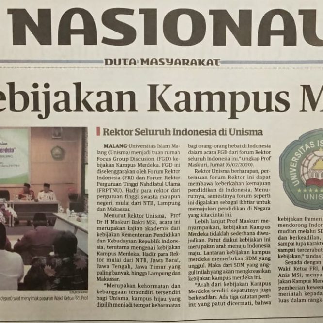Berita Seputar Unisma Sabtu 7 Maret 2020
