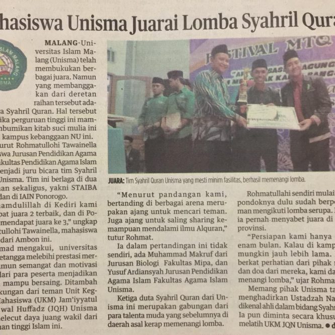 Berita Seputar Unisma Senin 30 Maret 2020