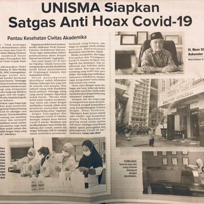 Berita Seputar Unisma Jum’at 27 Maret 2020