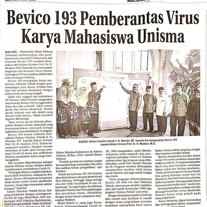 Berita Seputar Unisma Sabtu 28 Maret 2020