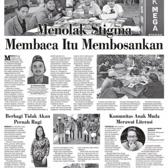 Menolak Stigma Membaca Itu Membosankan, Ini yang Dilakukan Mahasiswa Universitas Islam Malang