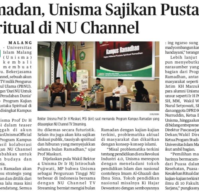 Berita Seputar Unisma Sabtu 25 April 2020