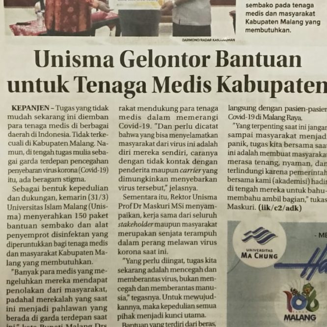 Berita Seputar Unisma Rabu 1 April 2020