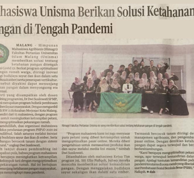 Berita Seputar Unisma Kamis 14 Agustus 2020
