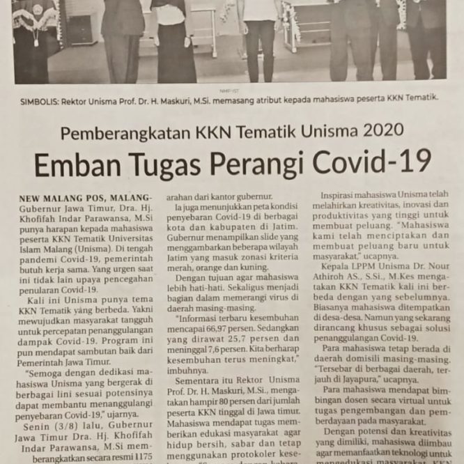 Berita Seputar Unisma Rabu 5 Agustus 2020