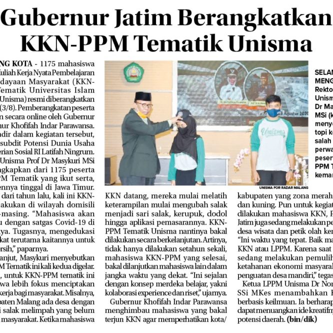 Berita Seputar Unisma Selasa 4 Agustus 2020