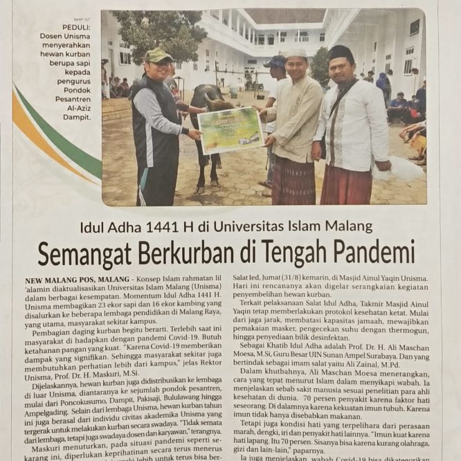 BERITA SEPUTAR UNISMA SABTU 1 AGUSTUS 2020