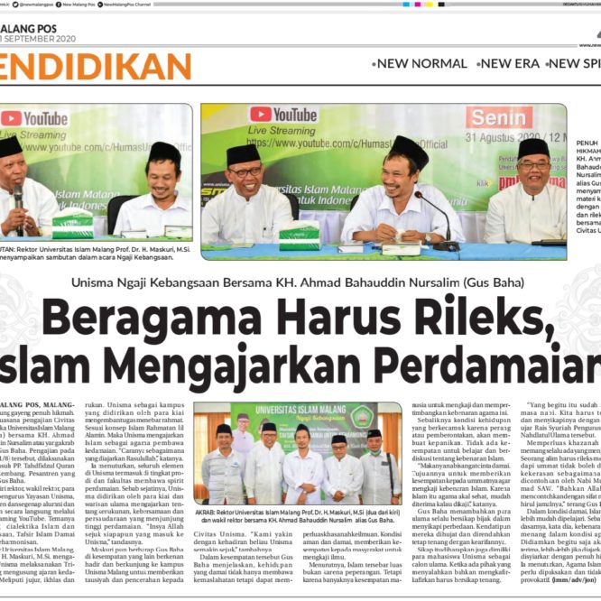 Berita Seputar Unisma Selasa 1 September 2020