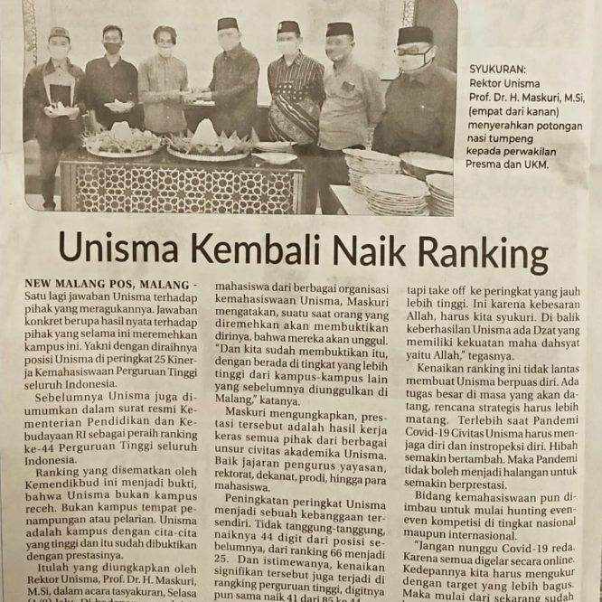 Berita Seputar Unisma Jum’at 4 September 2020