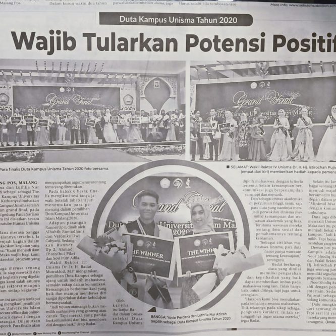 BERITA SEPUTAR UNISMA SELASA 20 OKTOBER 2020