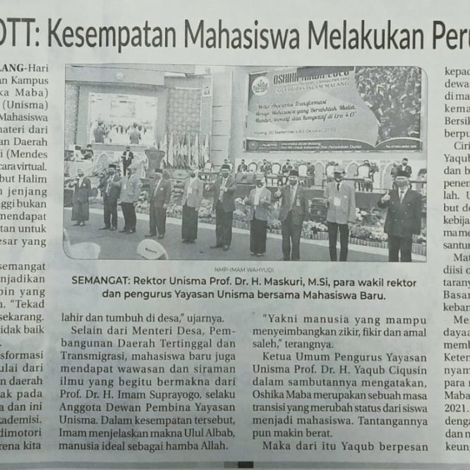 Berita Seputar Unisma Selasa 6 Oktober 2020