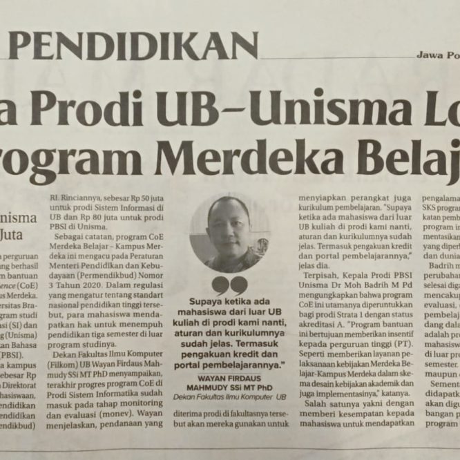 BERITA SEPUTAR UNISMA SELASA 24 NOVEMBER 2020