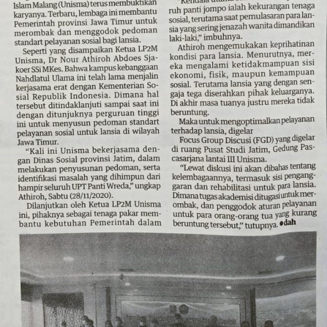 BERITA SEPUTAR UNISMA SENIN 30 NOVEMBER 2020