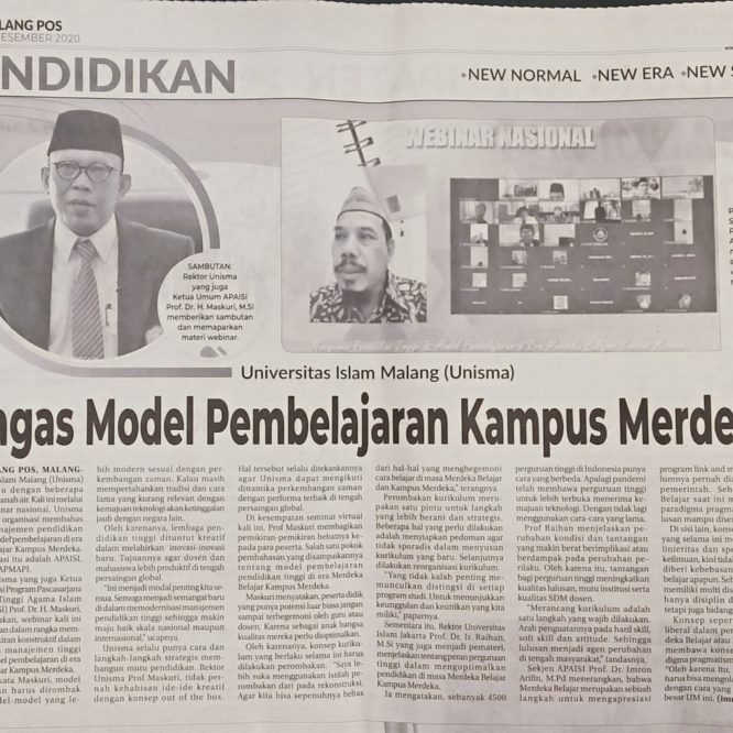BERITA SEPUTAR UNISMA JUM`AT 4 DESEMBER 2020