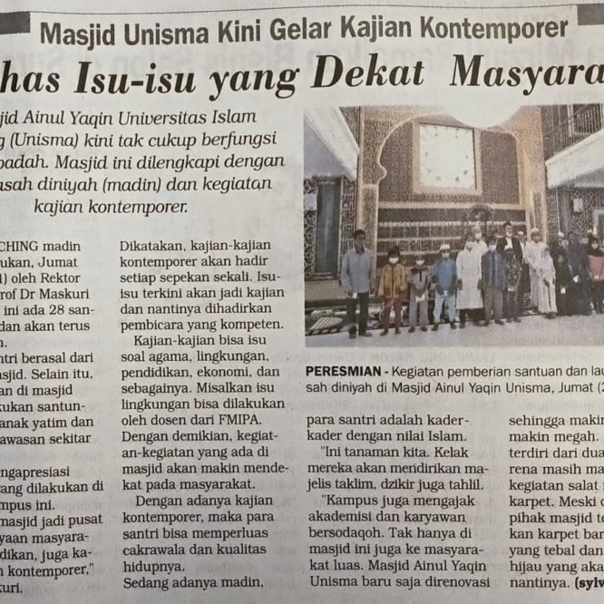 BERITA SEPUTAR UNISMA SABTU 23 Januari 2021
