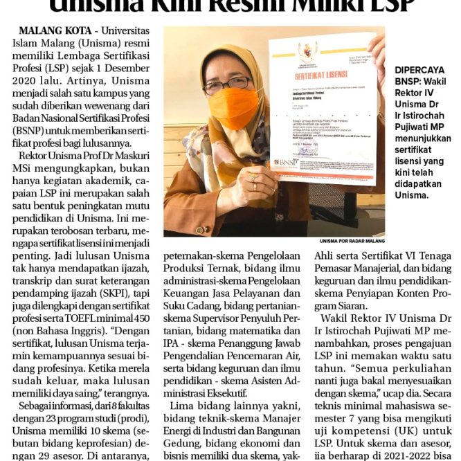 BERITA SEPUTAR UNISMA RABU 13 JANUARI 2021