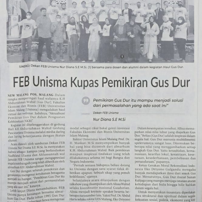 BERITA SEPUTAR UNISMA 2 DESEMBER 2020