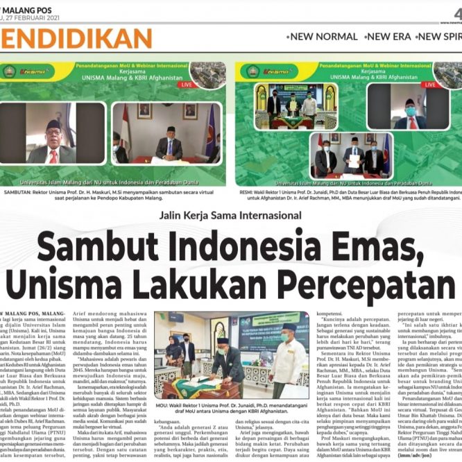 BERITA SEPUTAR UNISMA SABTU 27 FEBRUARI 2021