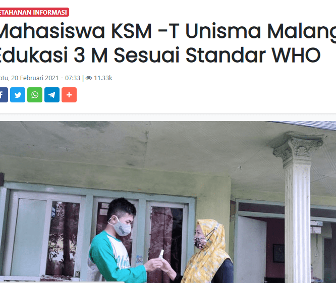 Mahasiswa KSM -T Edukasi 3 M Sesuai Standar WHO