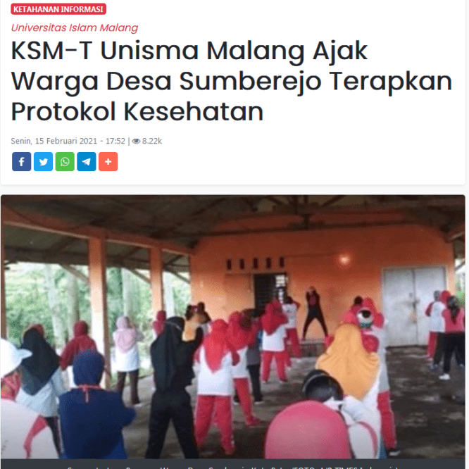 KSM-T Unisma Malang Ajak Warga Desa Sumberejo Terapkan Protokol Kesehatan