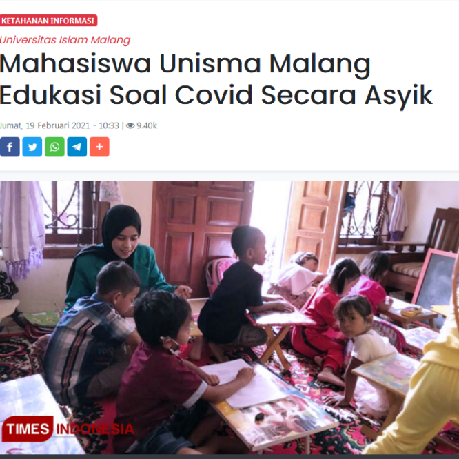 Mahasiswa Unisma Malang Edukasi Soal Covid Secara Asyik