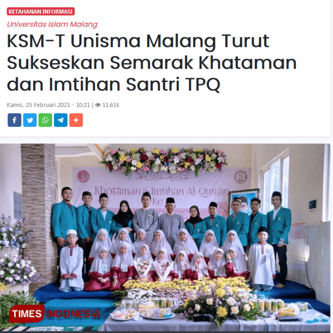 KSM-T Turut Sukseskan Semarak Khataman dan Imtihan Santri TPQ