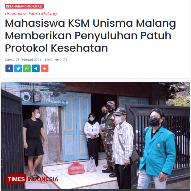 Mahasiswa KSM Memberikan Penyuluhan Patuh Protokol Kesehatan