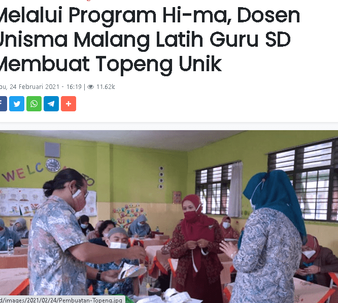Melalui Program Hi-ma, Dosen FKIP Latih Guru SD Membuat Topeng Unik