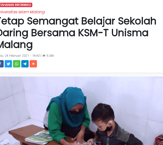 Tetap Semangat Belajar Sekolah Daring Bersama Mahasiswa KSM-T