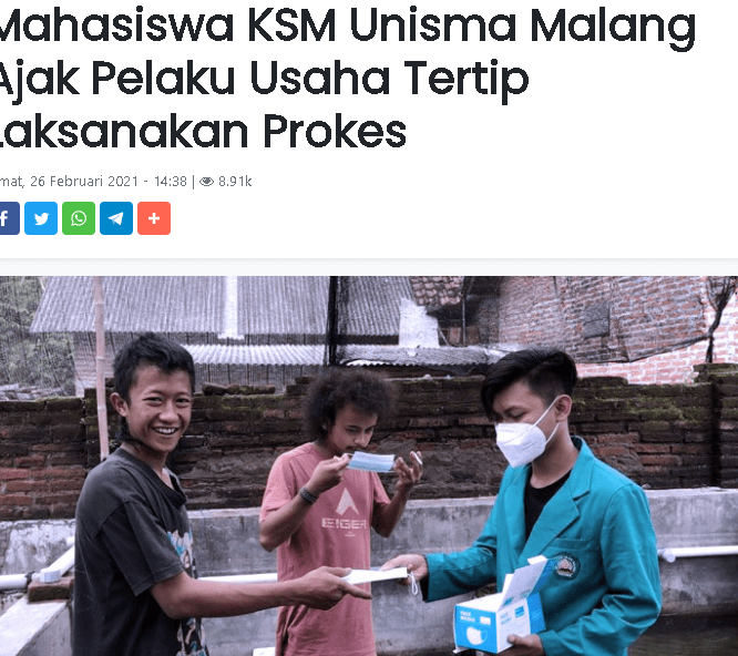 Mahasiswa KSM Ajak Pelaku Usaha Tertib Laksanakan Prokes