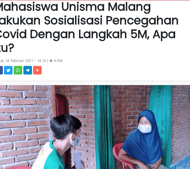Mahasiswa Lakukan Sosialisasi Pencegahan Covid Dengan Langkah 5M