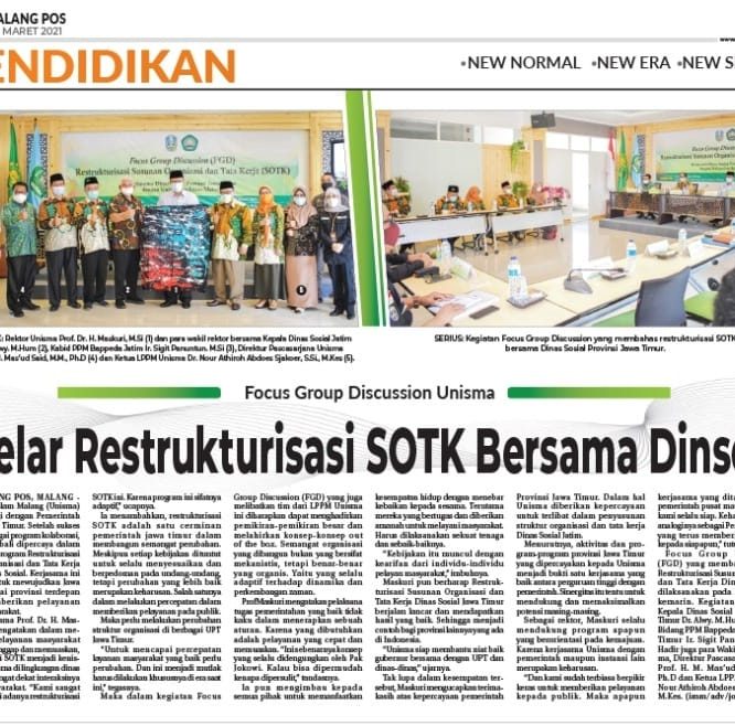 BERITA SEPUTAR UNISMA JUM`AT 19 MARET 2021