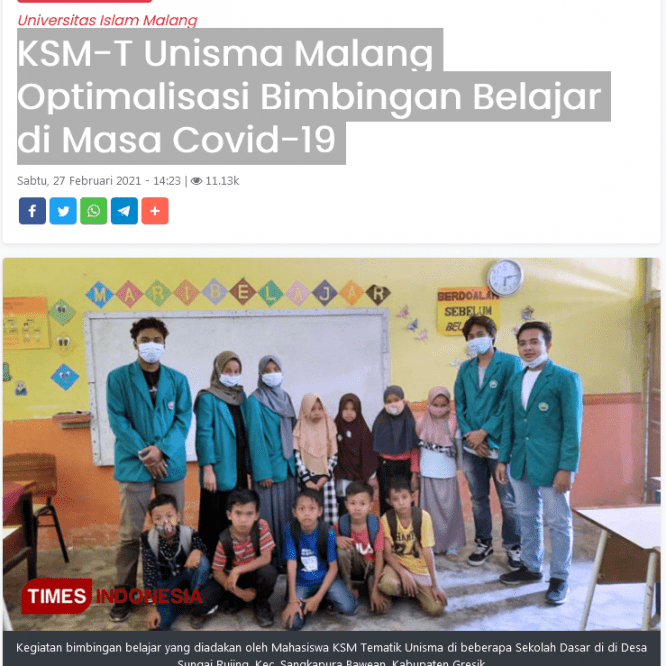KSM-T Optimalisasi Bimbingan Belajar di Masa Covid-19