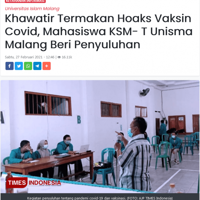 Khawatir Termakan Hoaks Vaksin Covid, Mahasiswa KSM- T Beri Penyuluhan