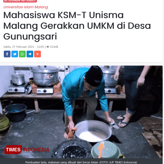 Mahasiswa KSM-T Gerakkan UMKM di Desa Gunungsari