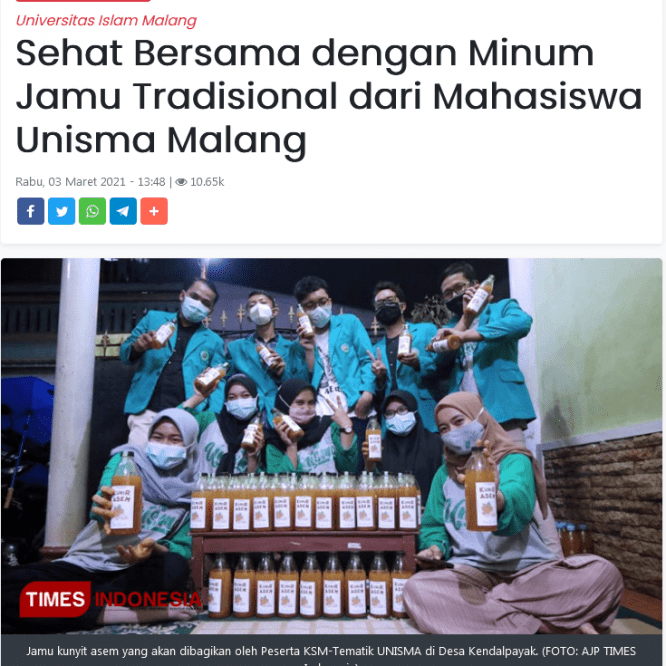 Sehat Bersama dengan Minum Jamu Tradisional dari Mahasiswa KSM-T