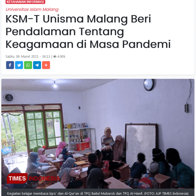 KSM-T Beri Pendalaman Tentang Keagamaan di Masa Pandemi