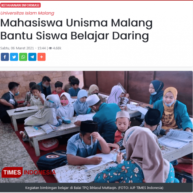 Mahasiswa KSM Tematik Bantu Siswa Belajar Daring
