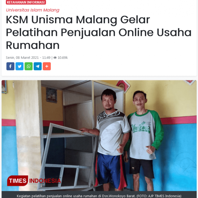 KSM Gelar Pelatihan Penjualan Online Usaha Rumahan