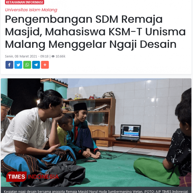 Pengembangan SDM Remaja Masjid, Mahasiswa KSM-T Menggelar Ngaji Desain