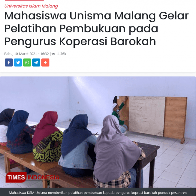 Mahasiswa KSM-T Gelar Pelatihan Pembukuan pada Pengurus Koperasi Barokah