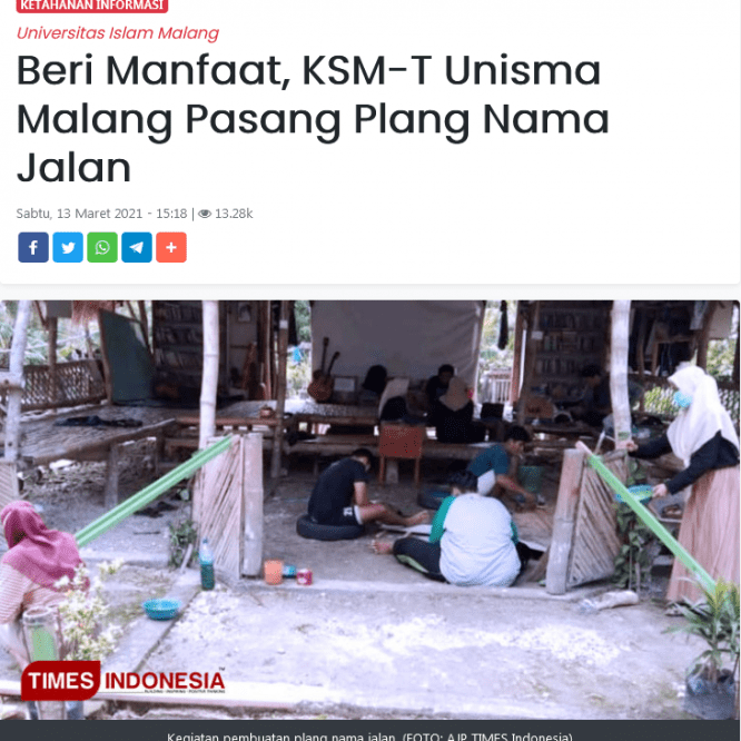 Beri Manfaat, KSM-T Pasang Plang Nama Jalan