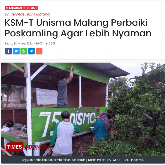 KSM-T Unisma Malang Perbaiki Poskamling Agar Lebih Nyaman