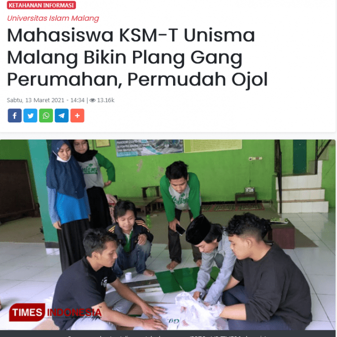 Mahasiswa KSM-T Bikin Plang Gang Perumahan, Permudah Ojol