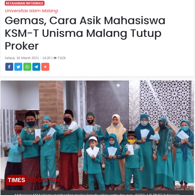 Gemas, Cara Asik Mahasiswa KSM-T Unisma Malang Tutup Proker