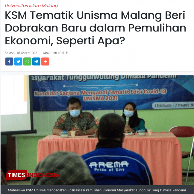 KSM Tematik Unisma Malang Beri Dobrakan Baru dalam Pemulihan Ekonomi